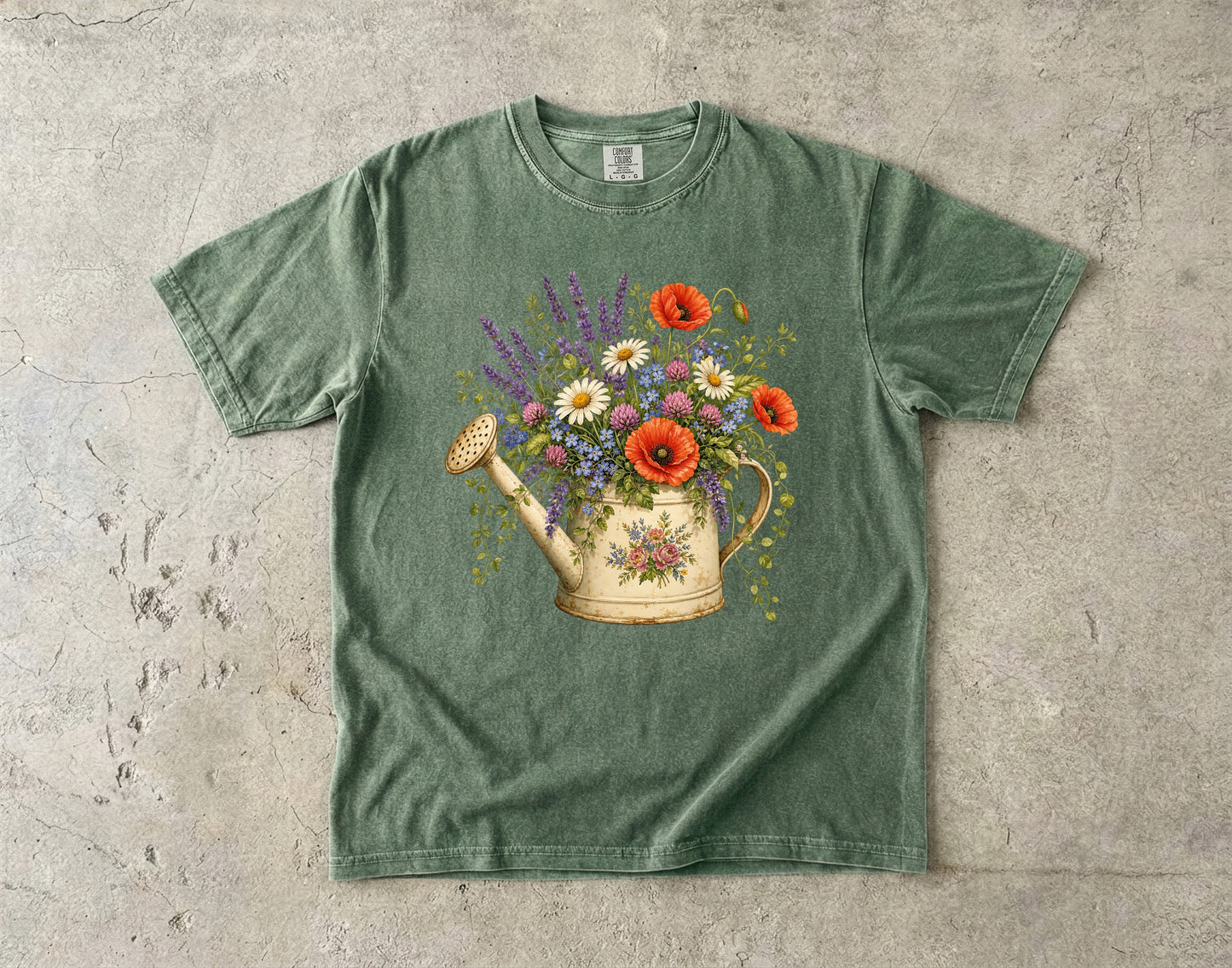 Wildflower Watering Can Cottage Shirt