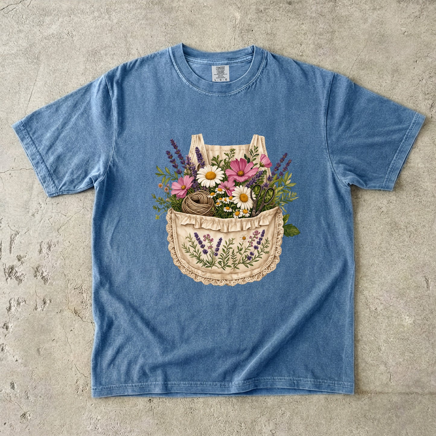 Wildflower Apron Pocket Garden T-Shirt