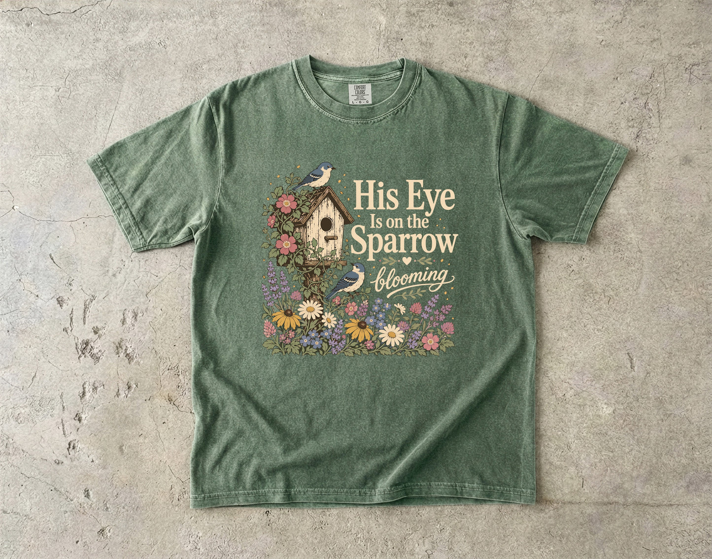 His Eye Is on the Sparrow Blooming T-Shirt