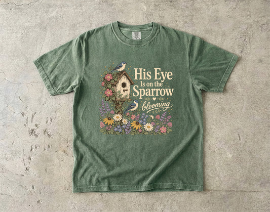 His Eye Is on the Sparrow Blooming T-Shirt