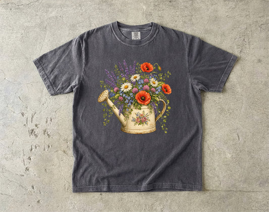 Wildflower Watering Can Cottage Shirt