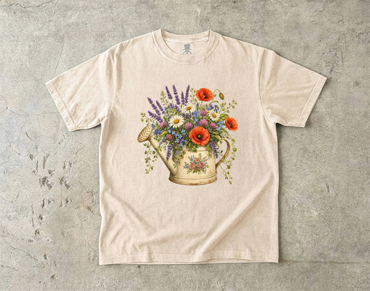 Wildflower Watering Can Cottage Shirt