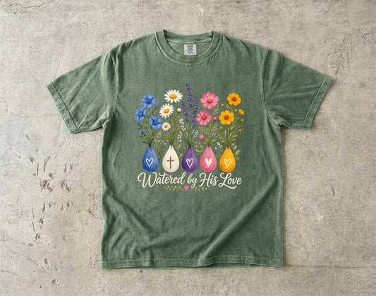 Watered by His Love Wildflower Shirt