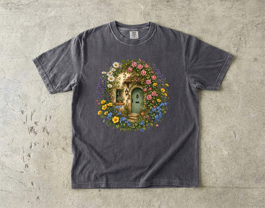 Cottage Doorway Wildflower Wreath Shirt