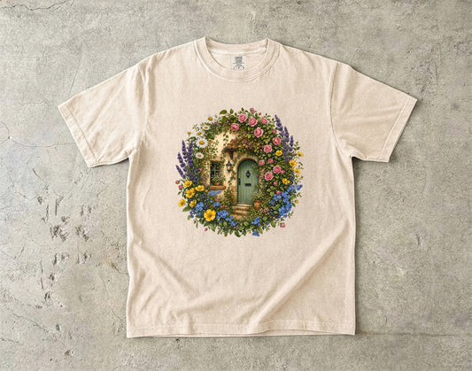Cottage Doorway Wildflower Wreath Shirt