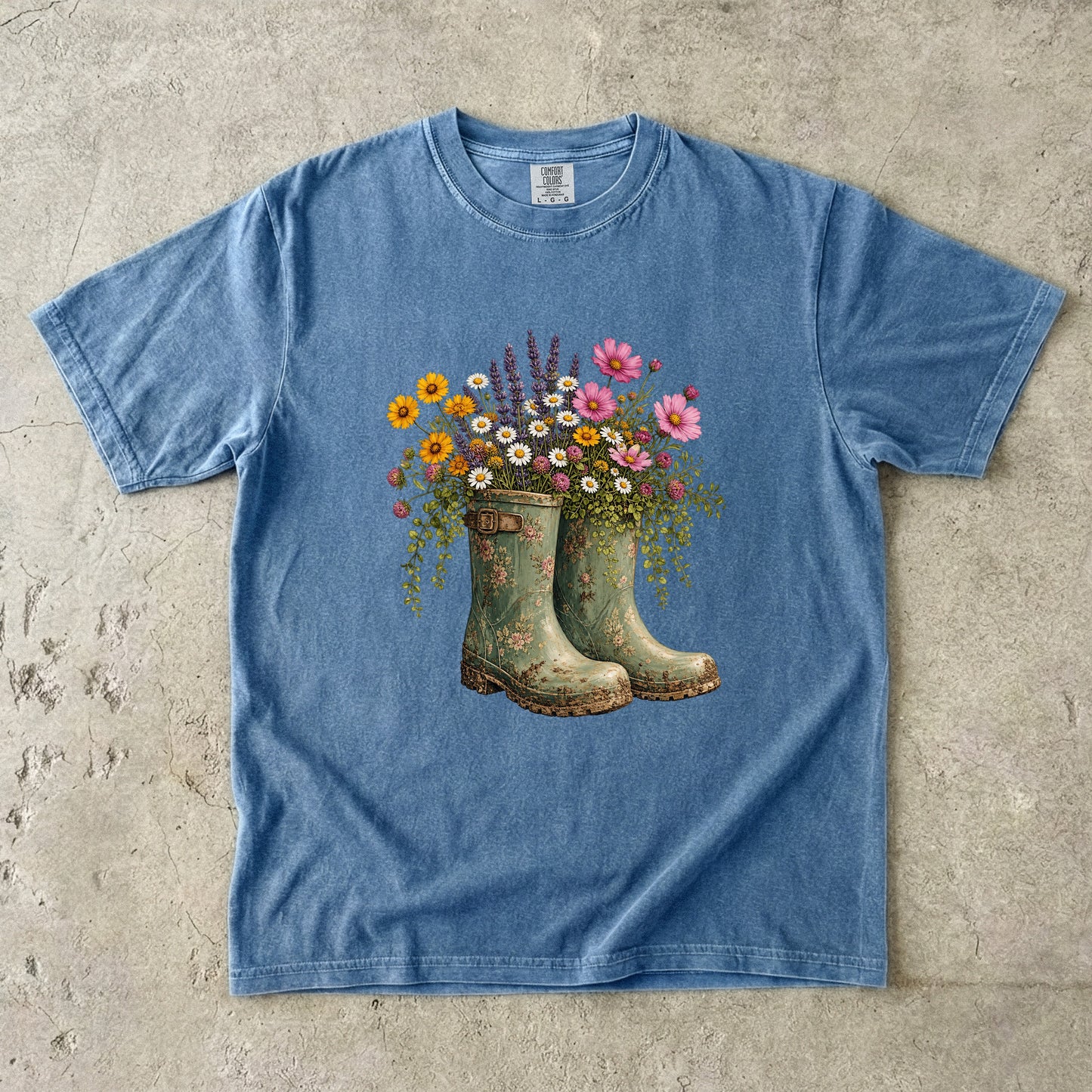 Vintage Garden Boots Wildflower T-Shirt