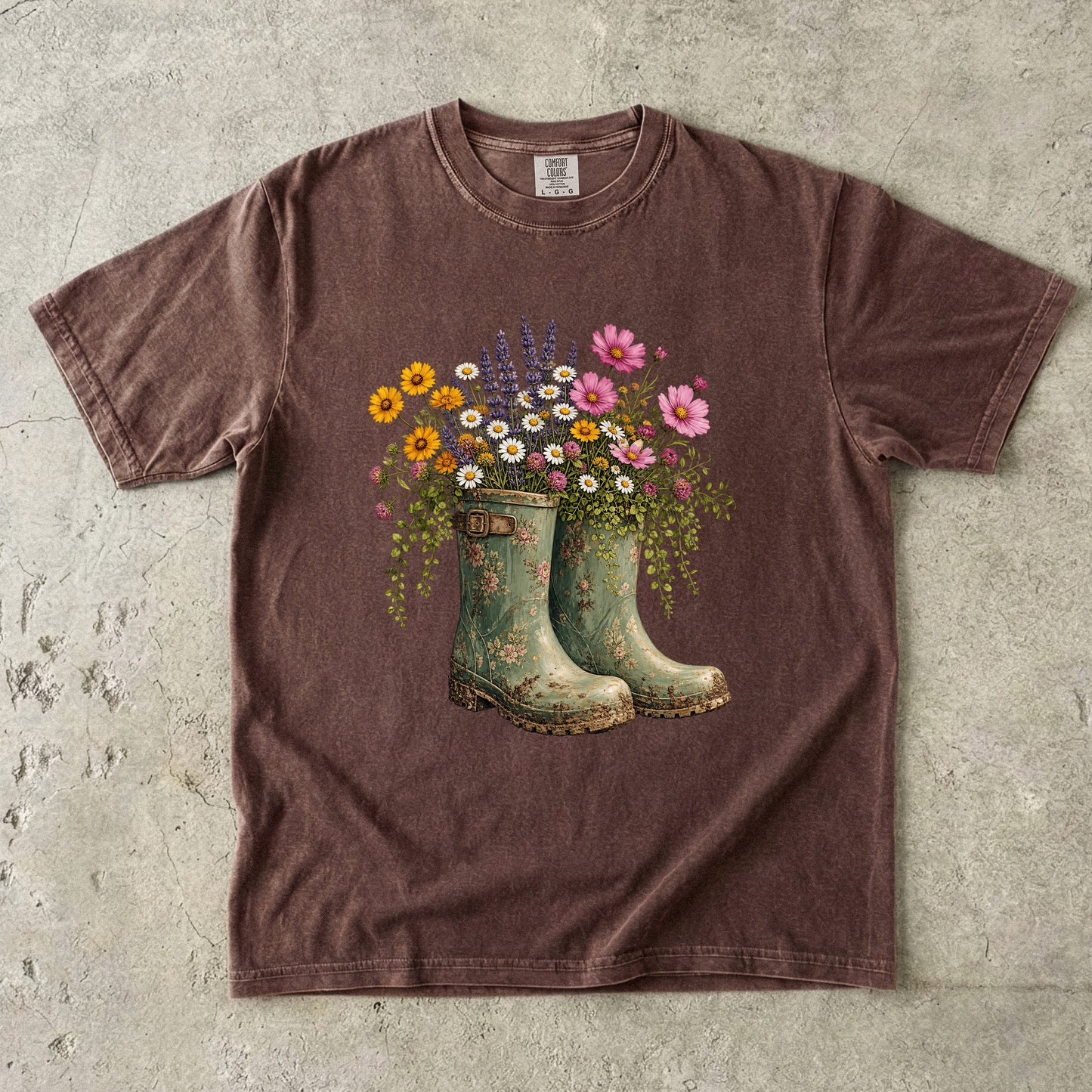 Vintage Garden Boots Wildflower T-Shirt