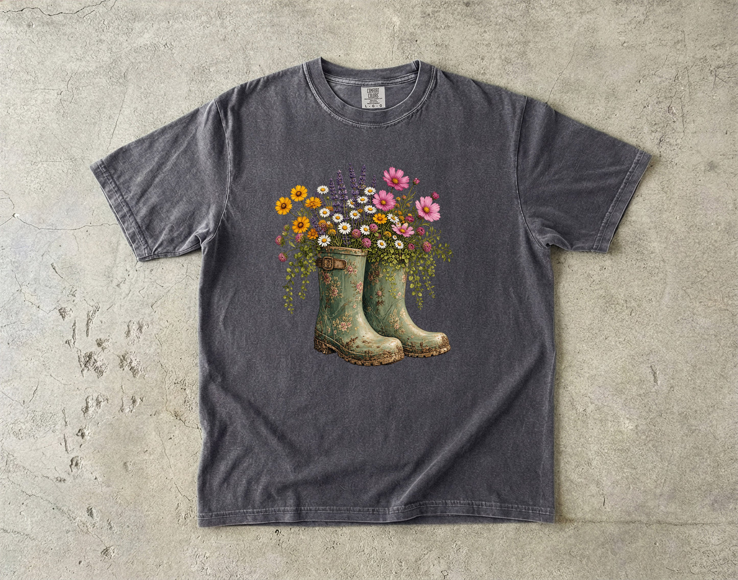 Vintage Garden Boots Wildflower T-Shirt