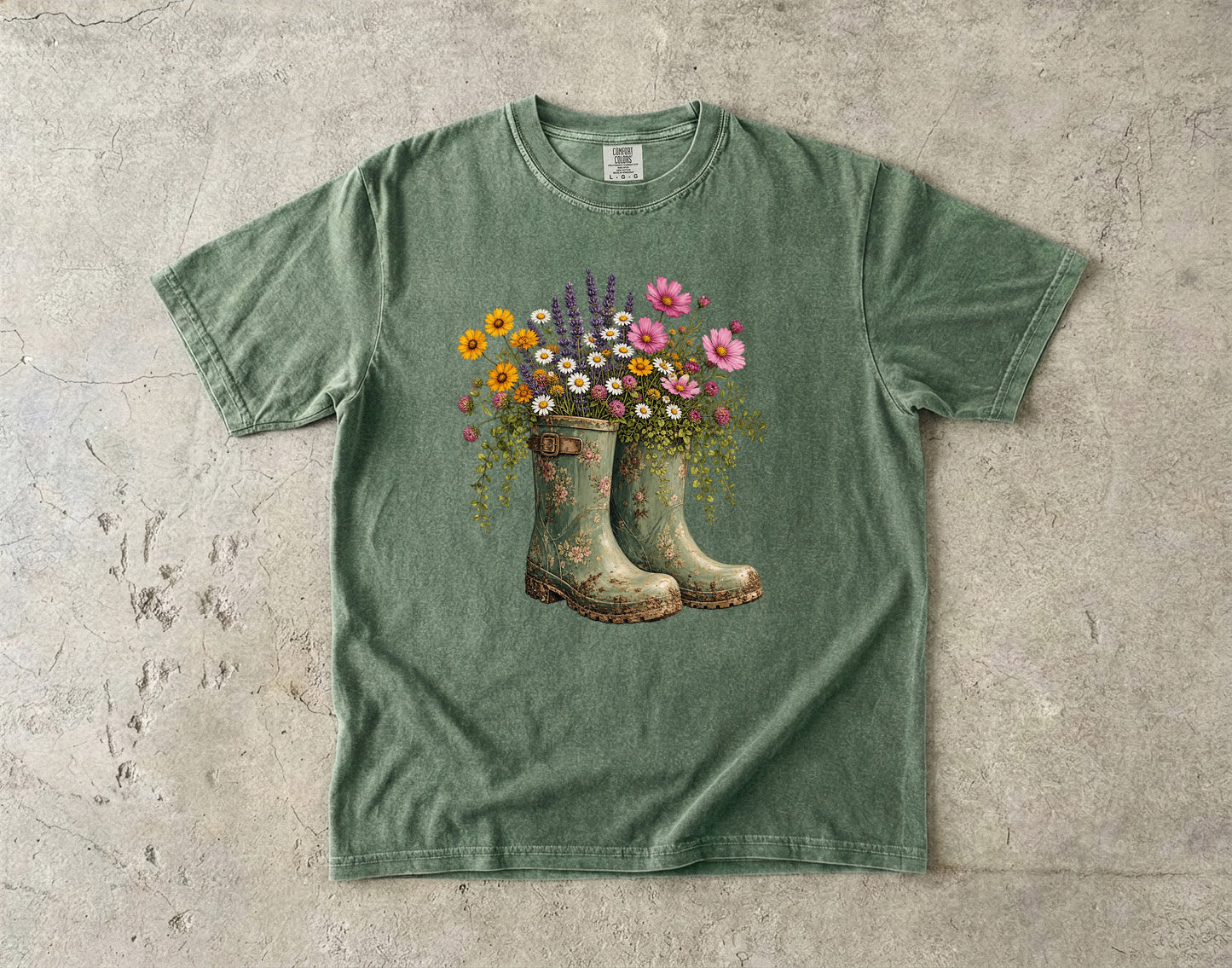 Vintage Garden Boots Wildflower T-Shirt