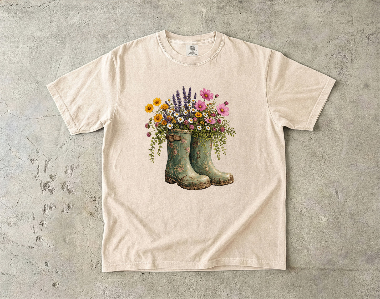 Vintage Garden Boots Wildflower T-Shirt