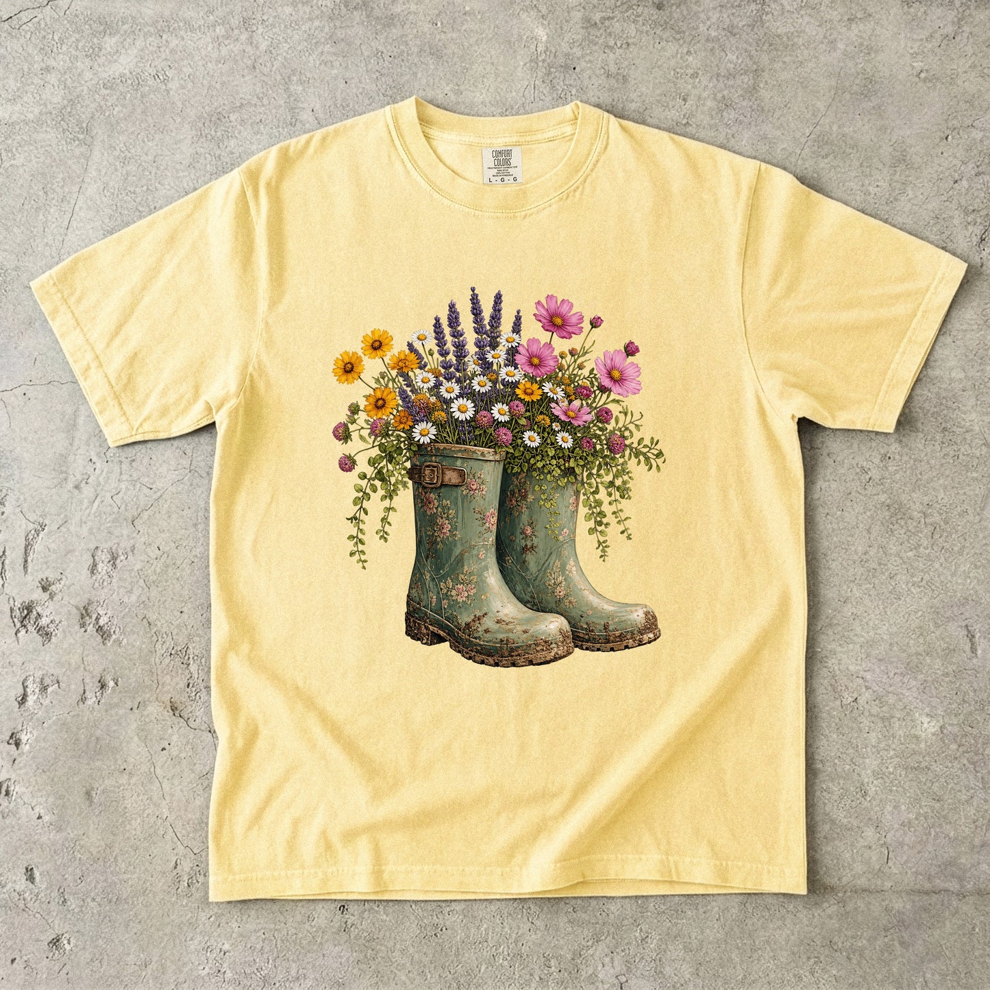 Vintage Garden Boots Wildflower T-Shirt