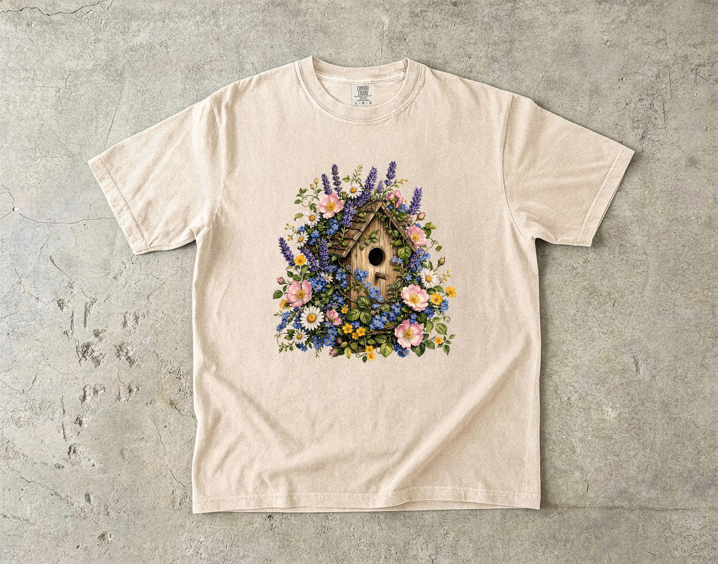 Cottage Birdhouse Wildflower T-Shirt