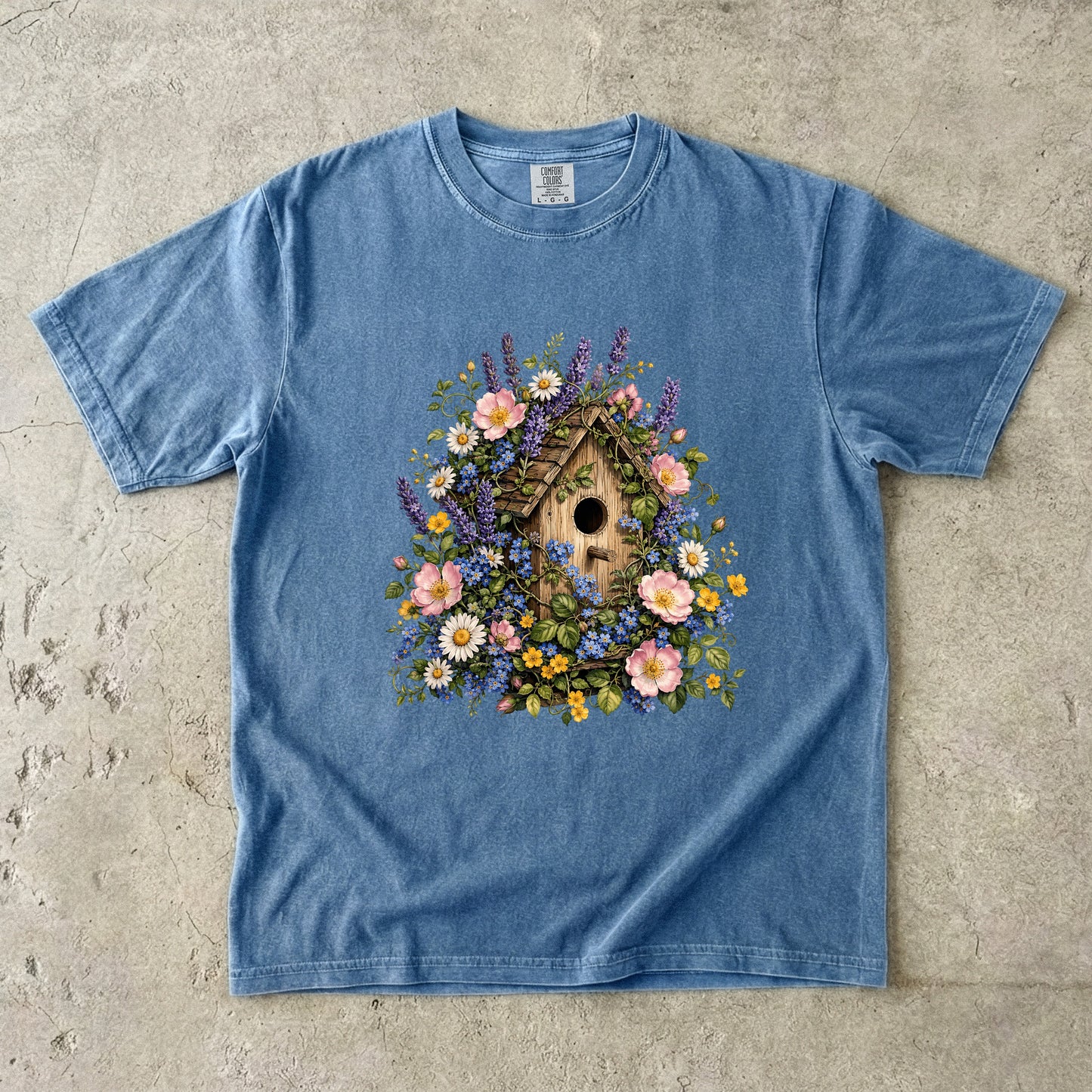 Cottage Birdhouse Wildflower T-Shirt