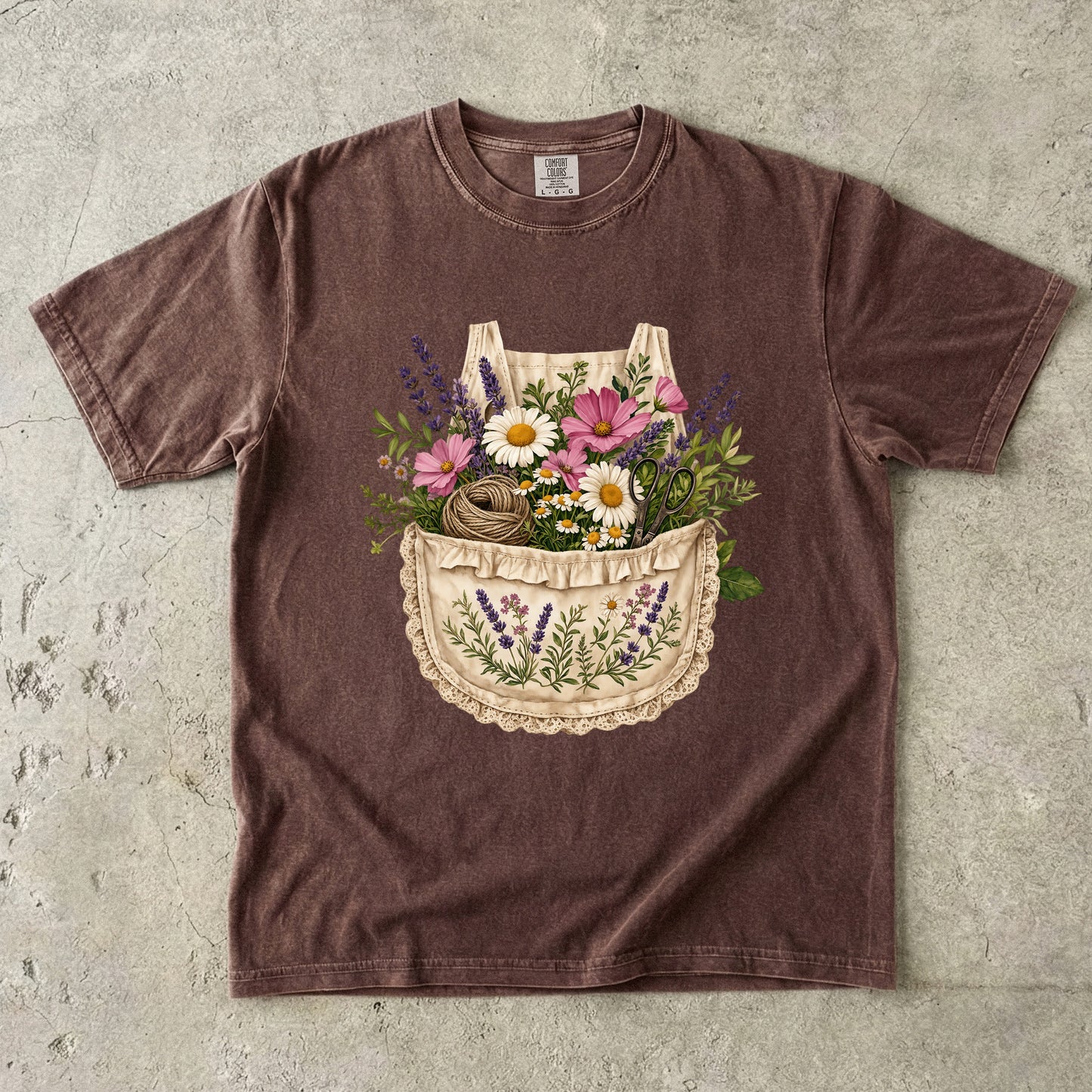 Wildflower Apron Pocket Garden T-Shirt