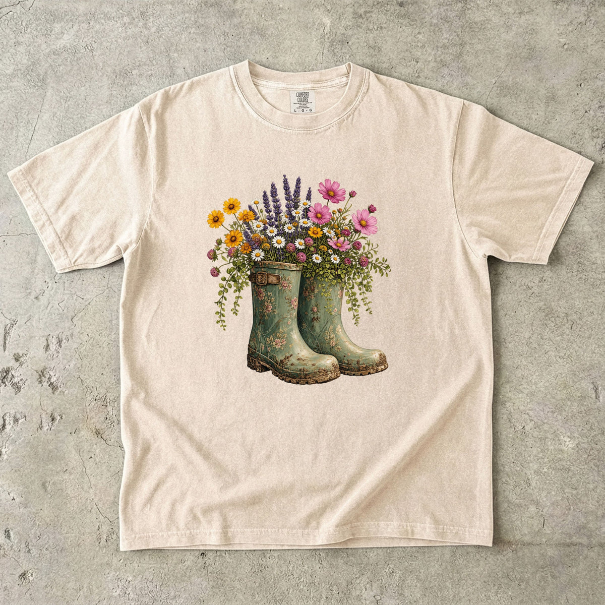 Vintage Garden Boots Wildflower T-Shirt