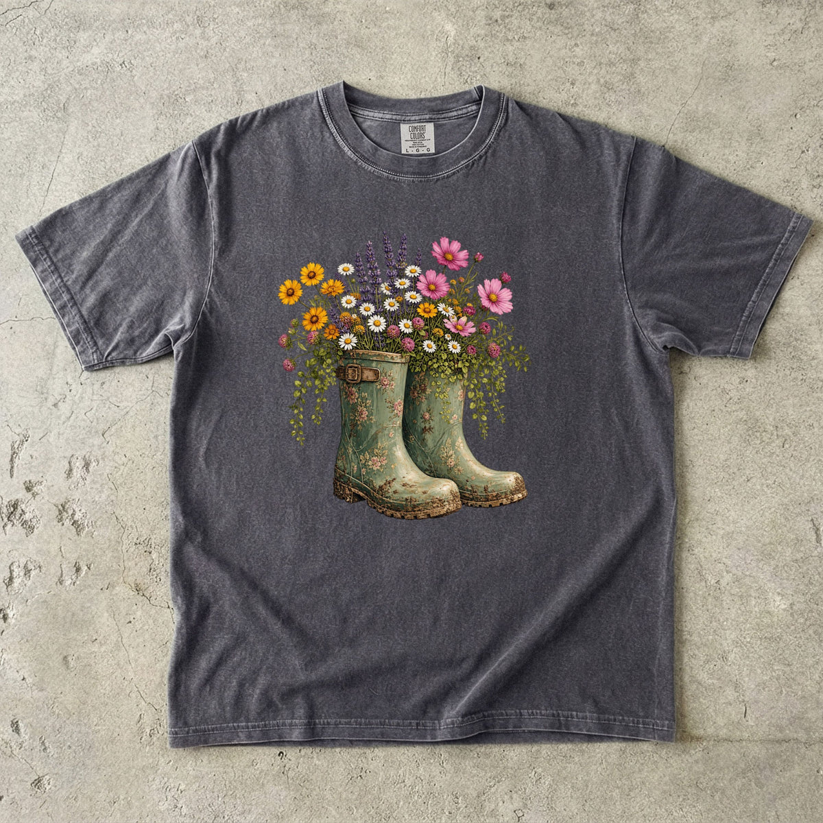 Vintage Garden Boots Wildflower T-Shirt