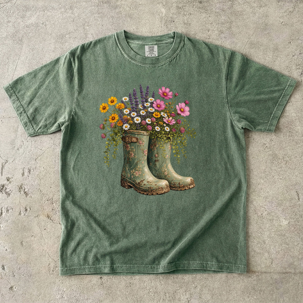 Vintage Garden Boots Wildflower T-Shirt