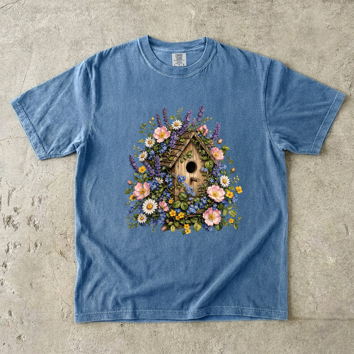 Cottage Birdhouse Wildflower T-Shirt