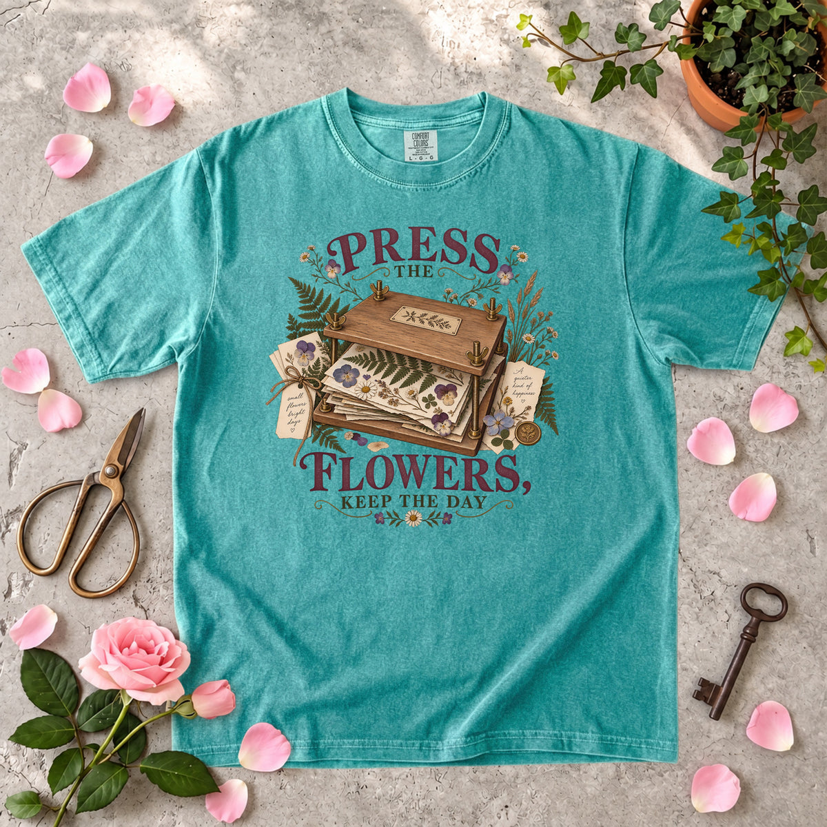Press the Flowers, Keep the Day T-Shirt