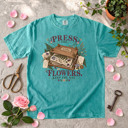 Press the Flowers, Keep the Day T-Shirt