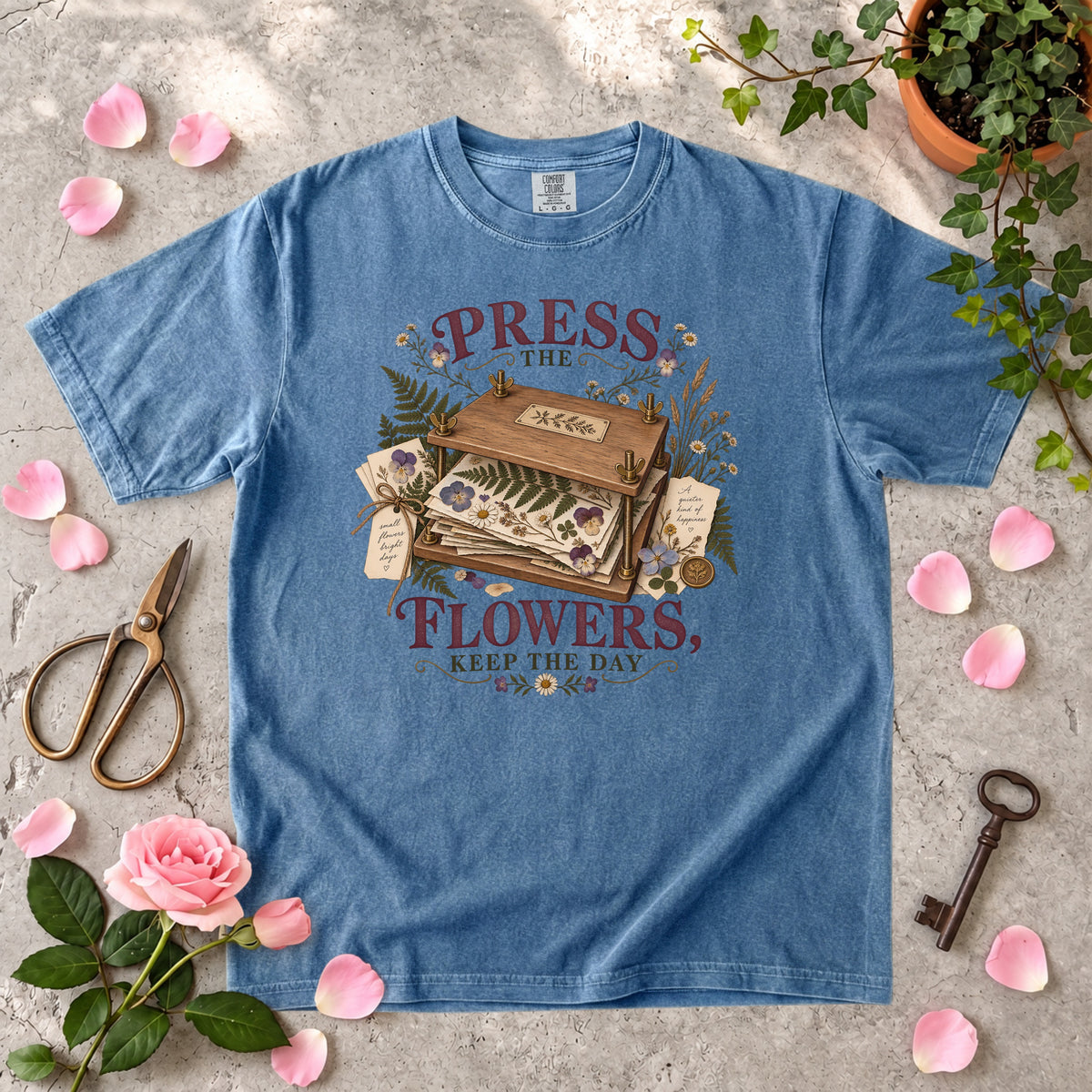 Press the Flowers, Keep the Day T-Shirt