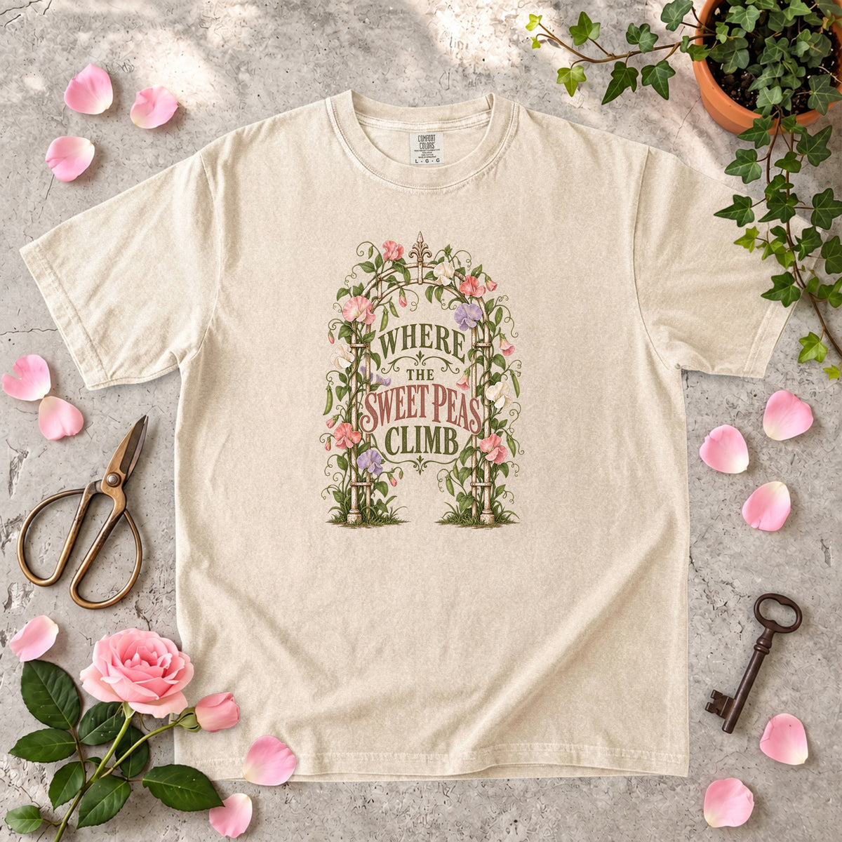 Where the Sweet Peas Climb T-Shirt