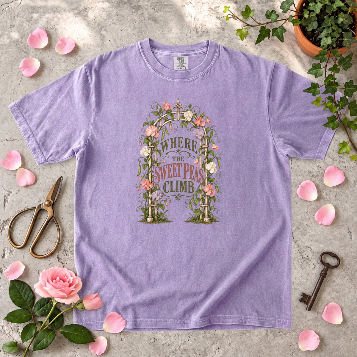 Where the Sweet Peas Climb T-Shirt