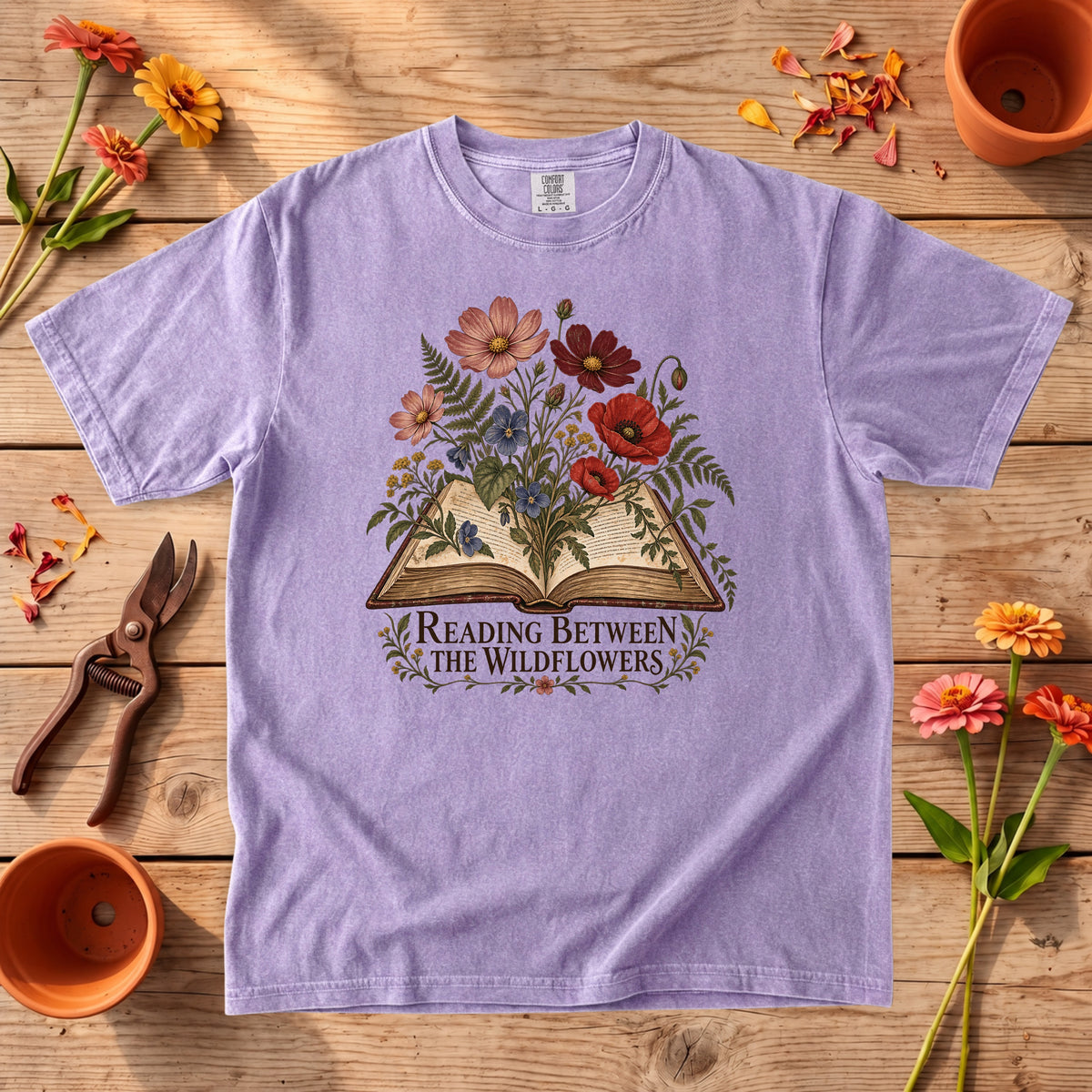 Reading Between the Wildflowers T-Shirt