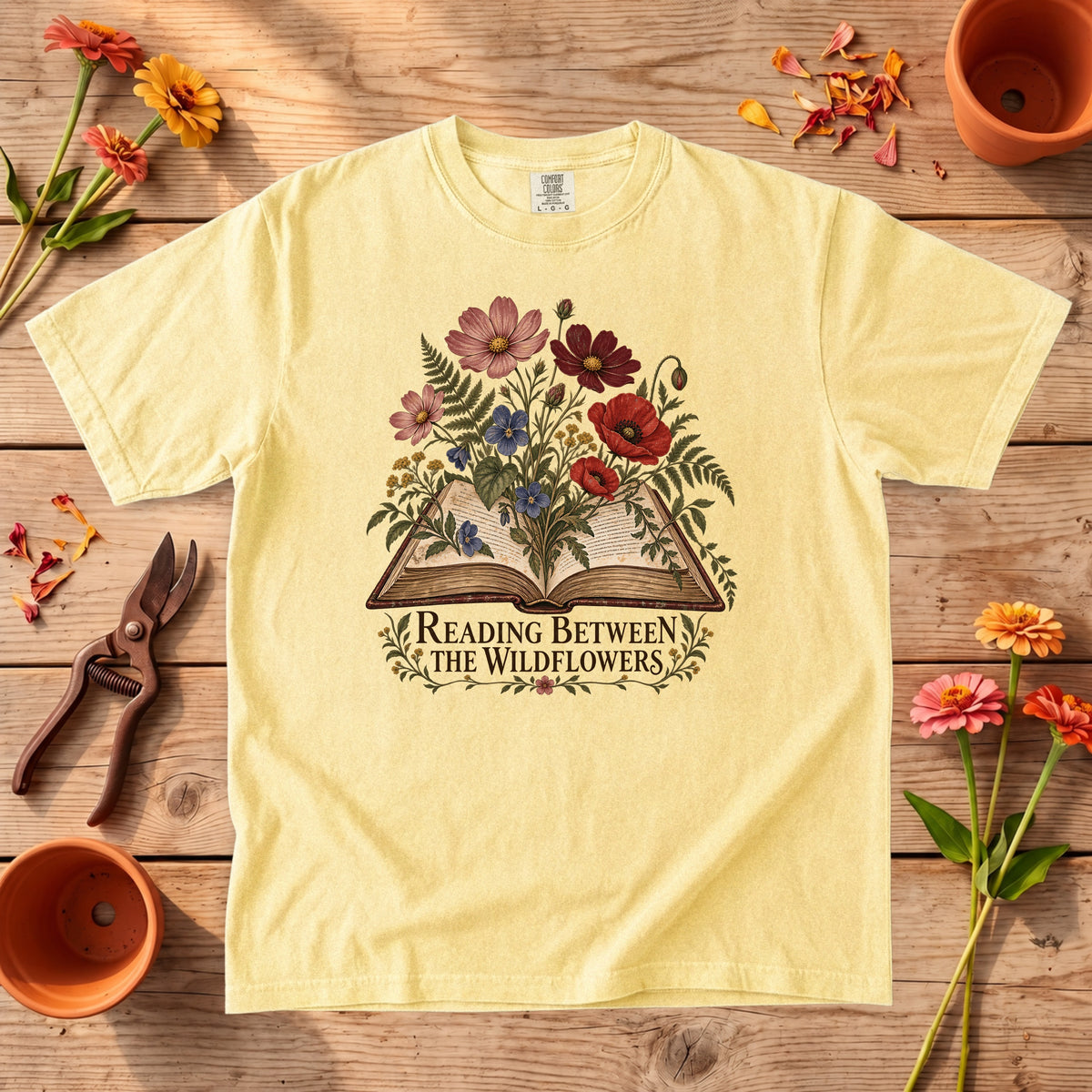 Reading Between the Wildflowers T-Shirt