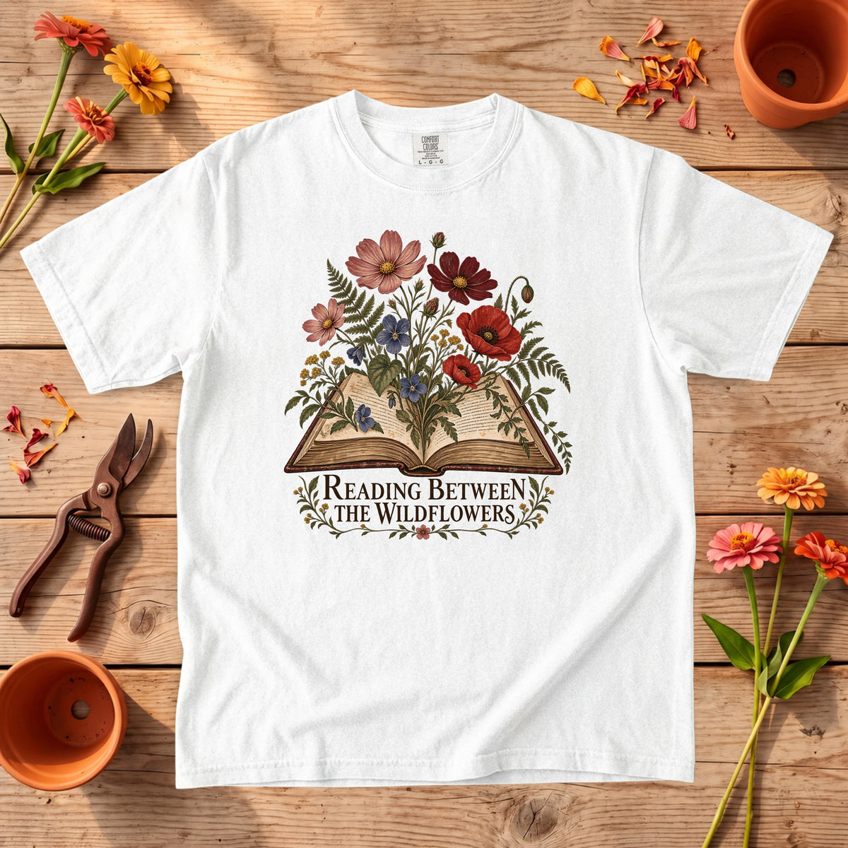 Reading Between the Wildflowers T-Shirt