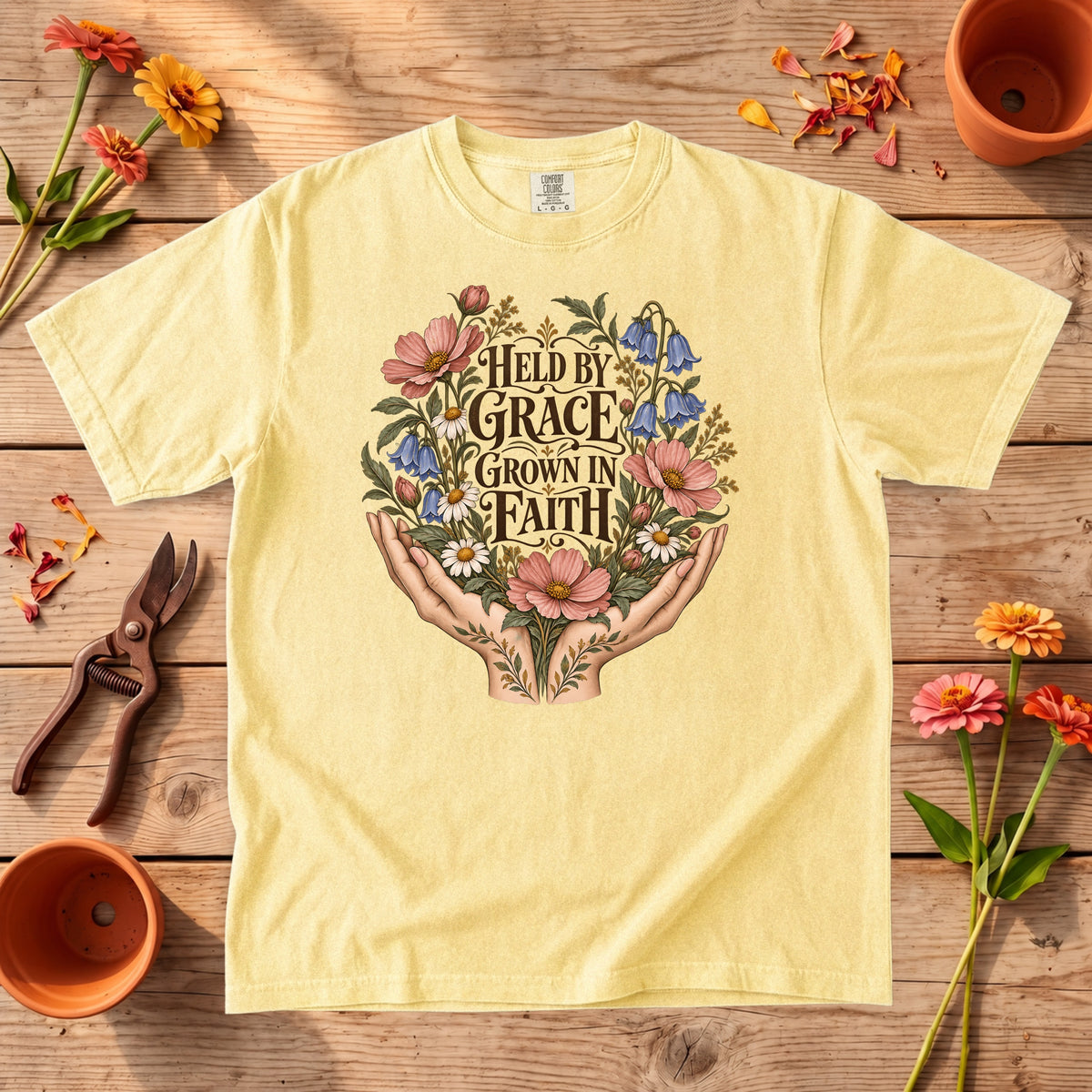 Held by Grace Grown in Faith T-Shirt