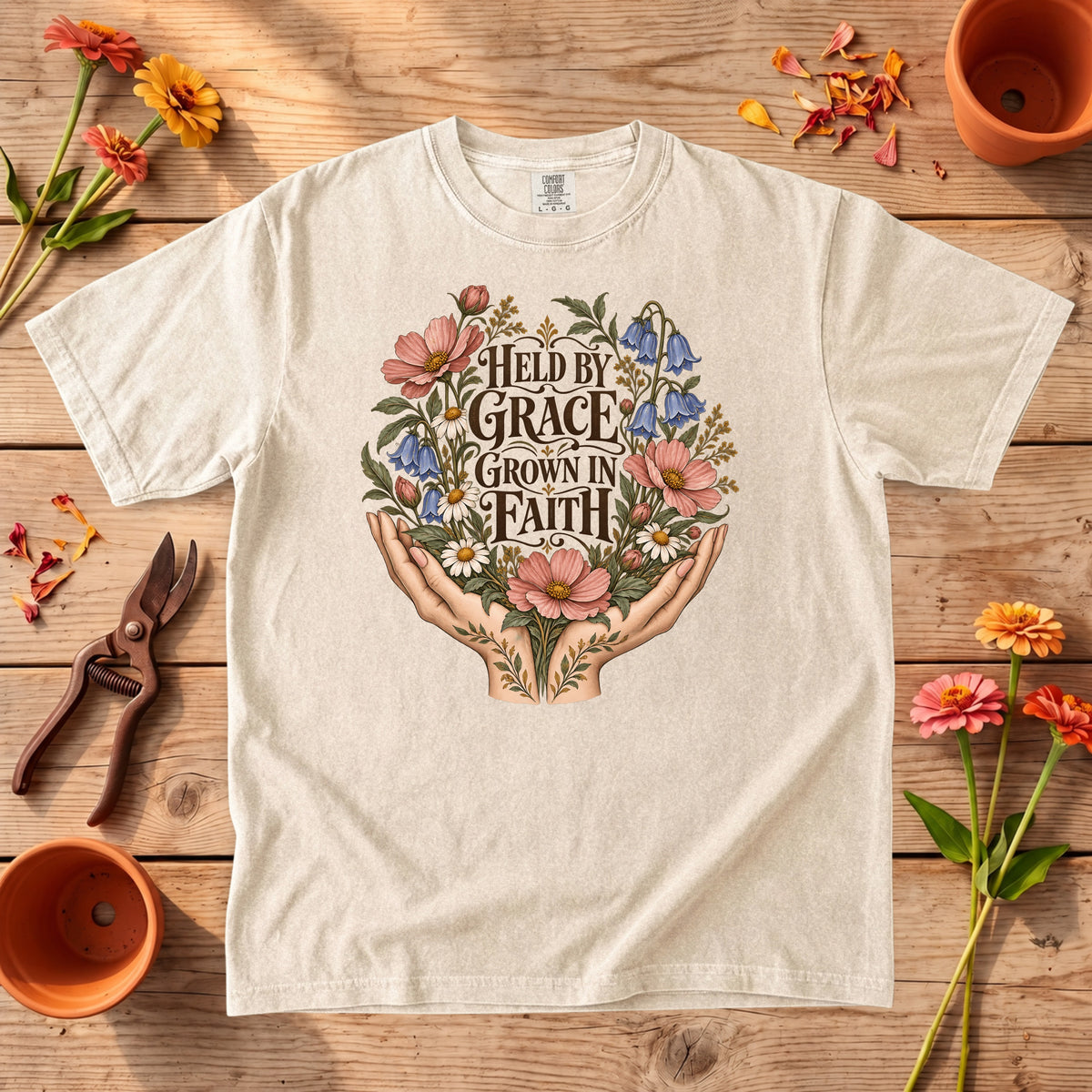 Held by Grace Grown in Faith T-Shirt