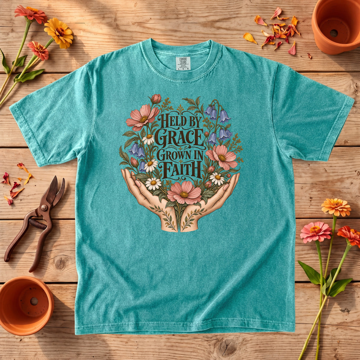 Held by Grace Grown in Faith T-Shirt